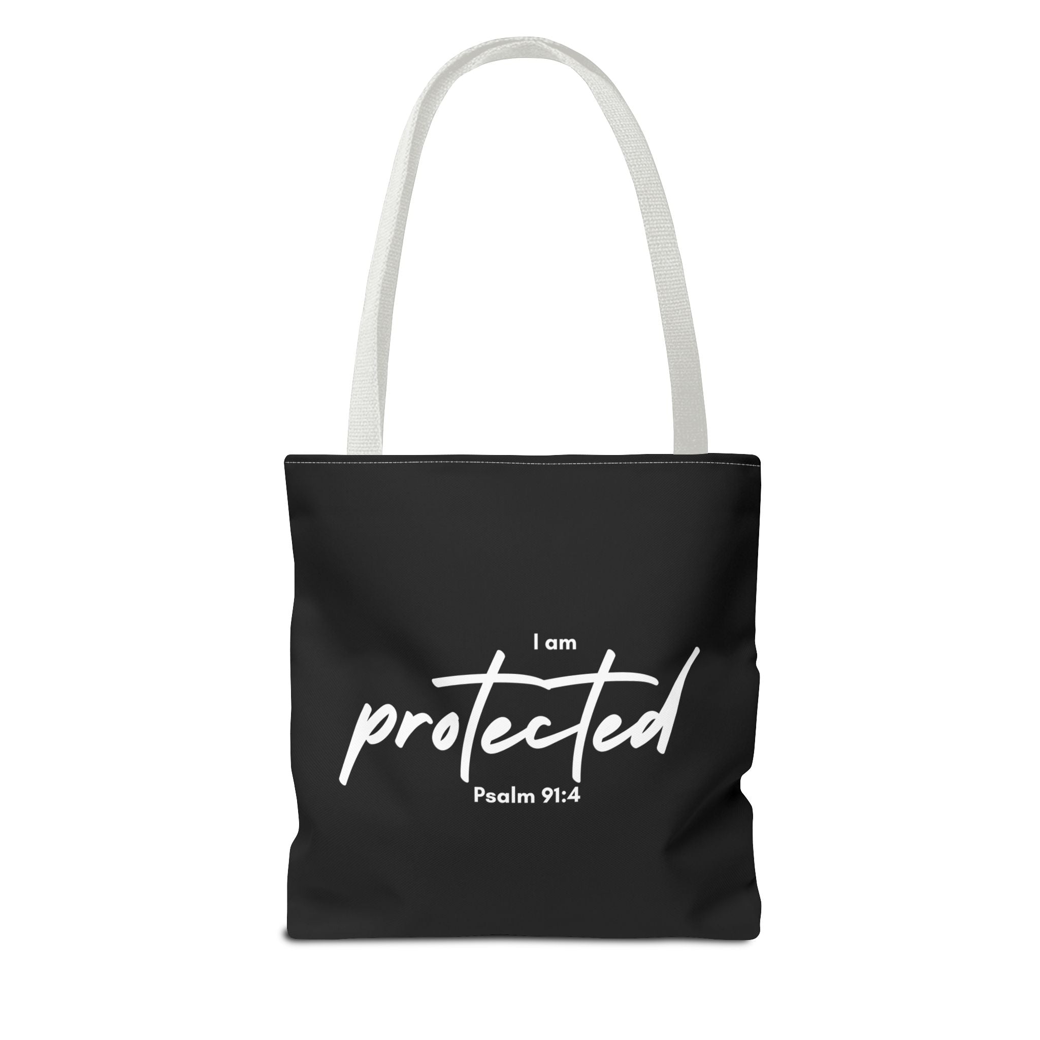 I Am Protected Tote Bag — Psalm 91:4 Christian Scripture Canvas Tote | Faith-Based Carryall