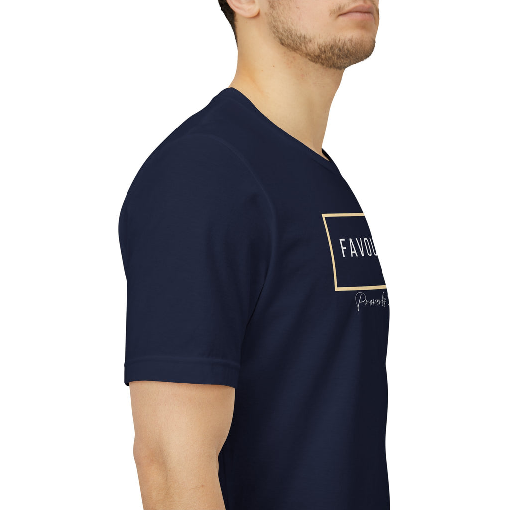 Favoured Christian T-Shirt – Proverbs 3:4 Scripture Tee | Faith-Based Unisex Shirt