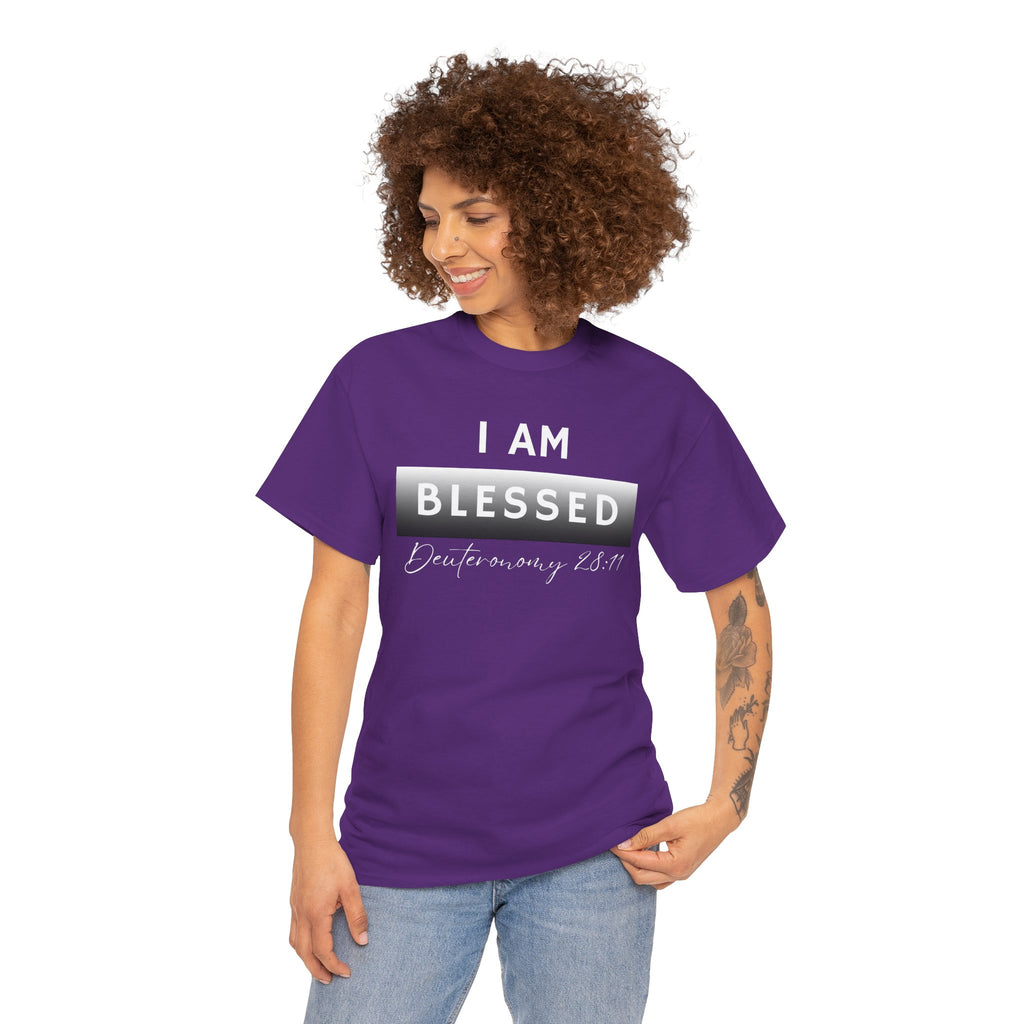 I Am Blessed Christian T-Shirt — Deuteronomy 28:11 Scripture Faith Tee (2)