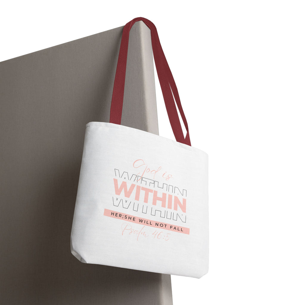 God Is Within Her Tote Bag – Psalm 46:5 Christian Scripture Tote for Women