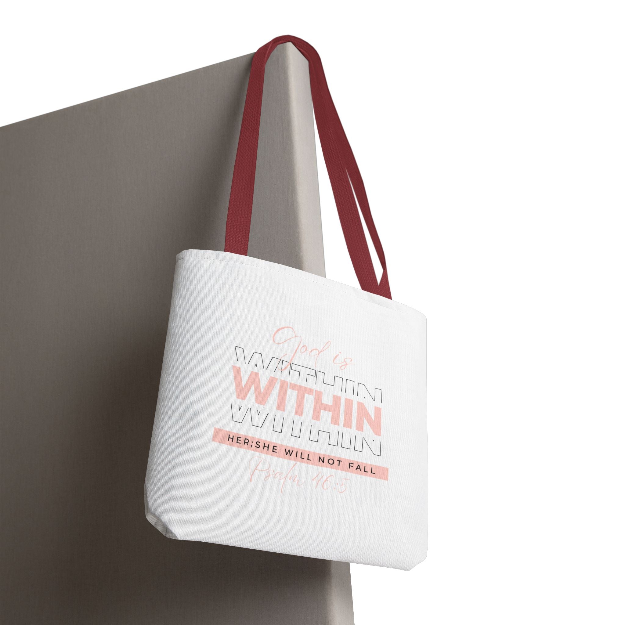 God Is Within Her Tote Bag – Psalm 46:5 Christian Scripture Tote for Women