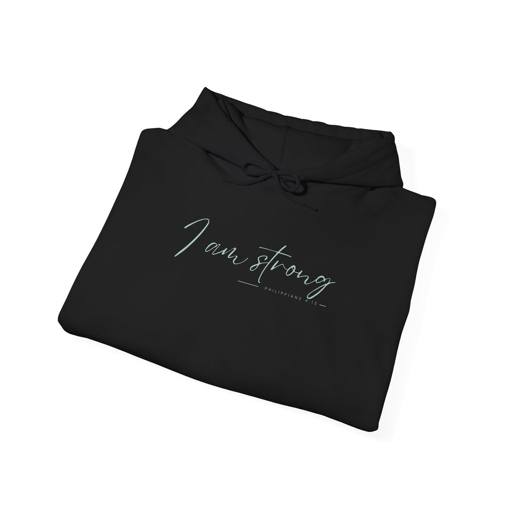 I Am Strong Hoodie – Philippians 4:13 Christian Unisex Faith Sweatshirt