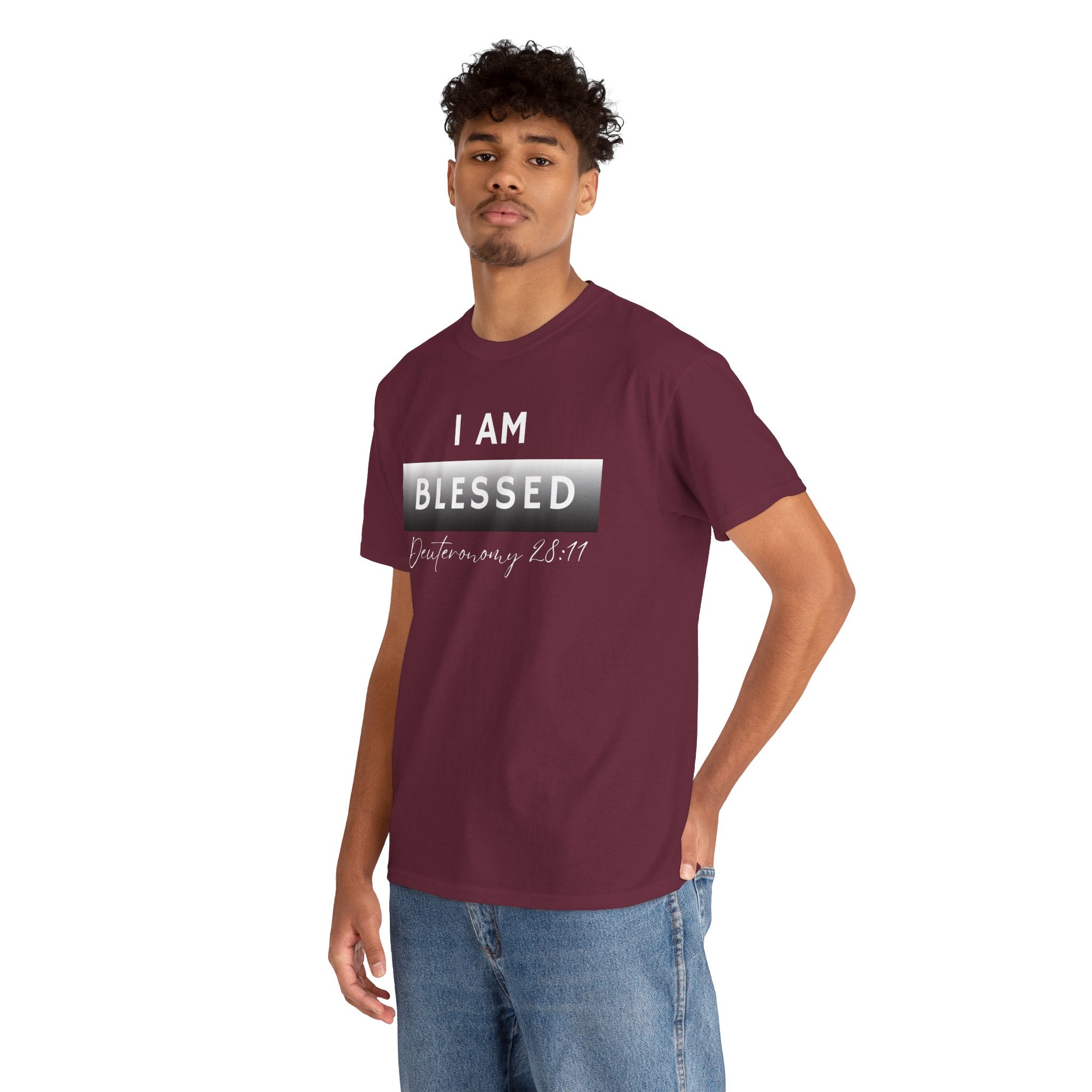 I Am Blessed Christian T-Shirt — Deuteronomy 28:11 Scripture Faith Tee (2)