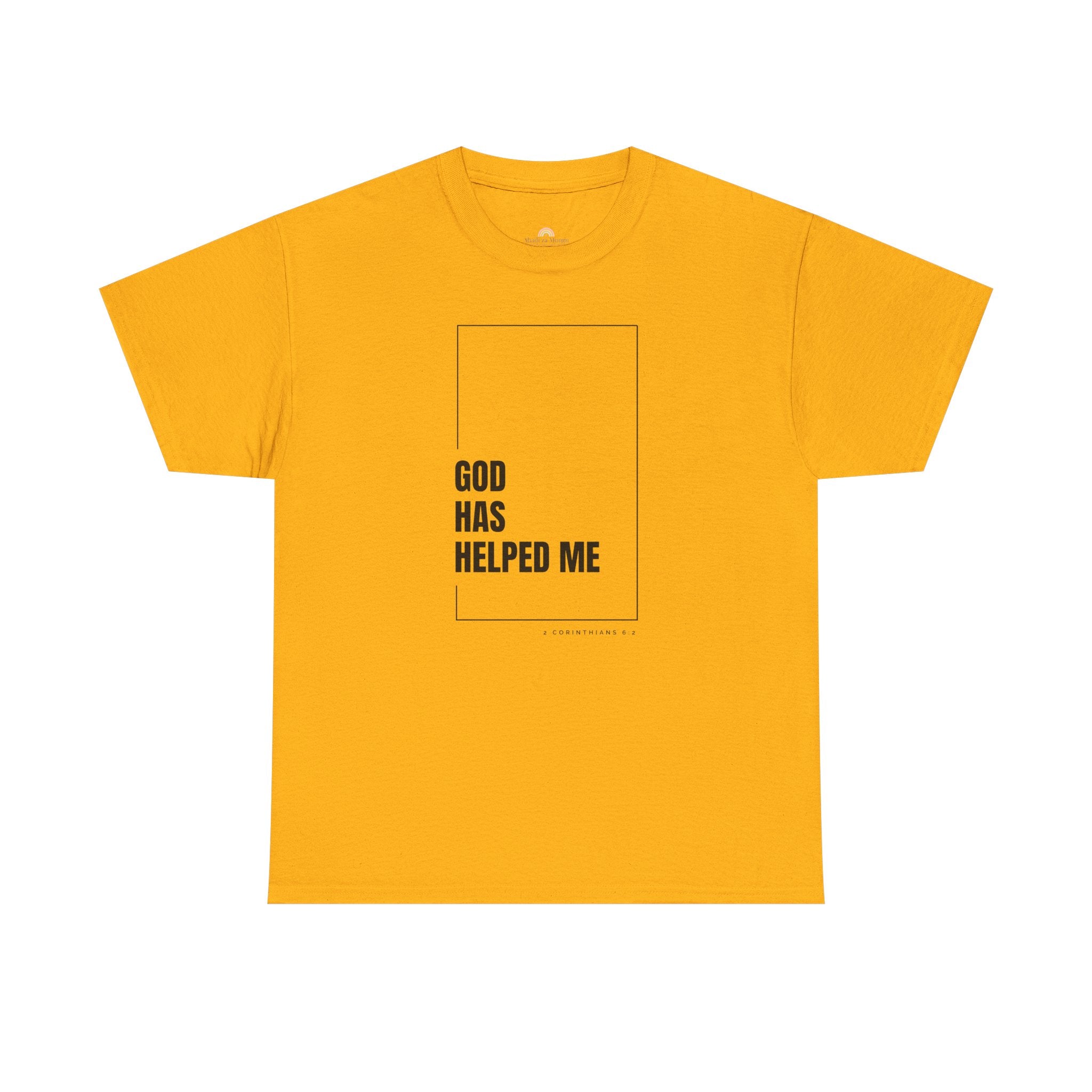 God Has Helped Me Christian T-Shirt – 2 Corinthians 6:2 Faith Tee | Unisex Heavy Cotton Shirt