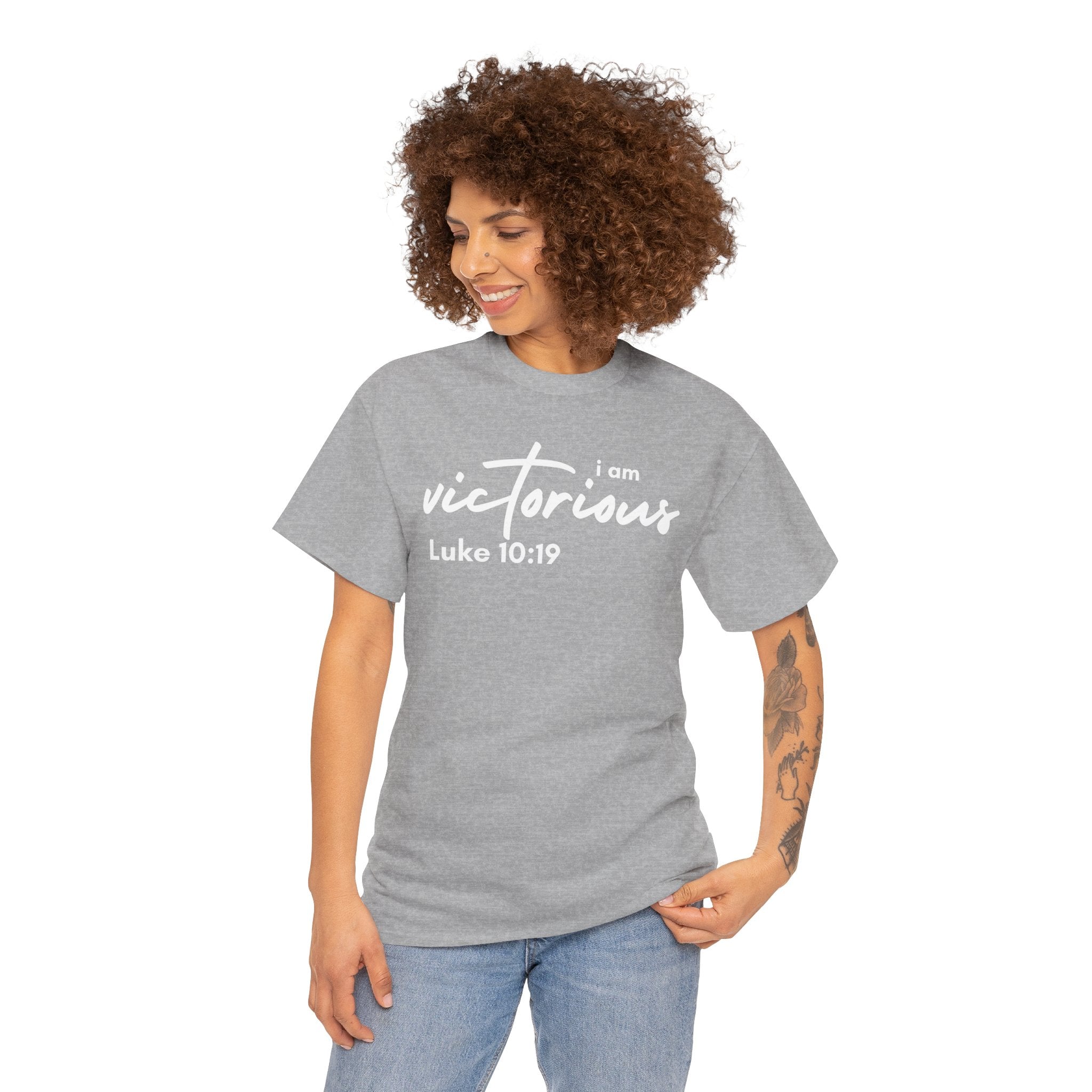 I Am Victorious Christian T-Shirt – Luke 10:19 Scripture Tee | Faith-Based Apparel