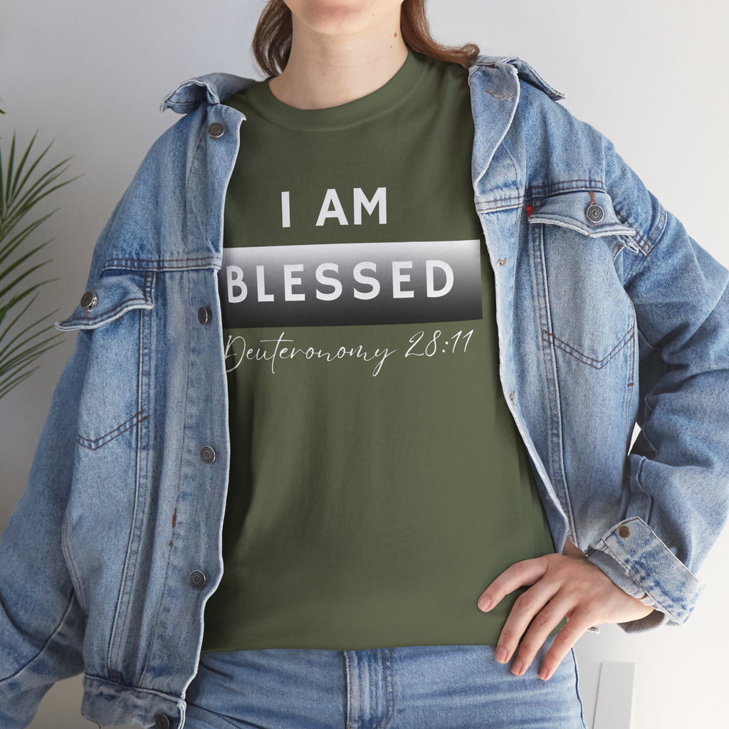 I Am Blessed Christian T-Shirt — Deuteronomy 28:11 Scripture Faith Tee (2)