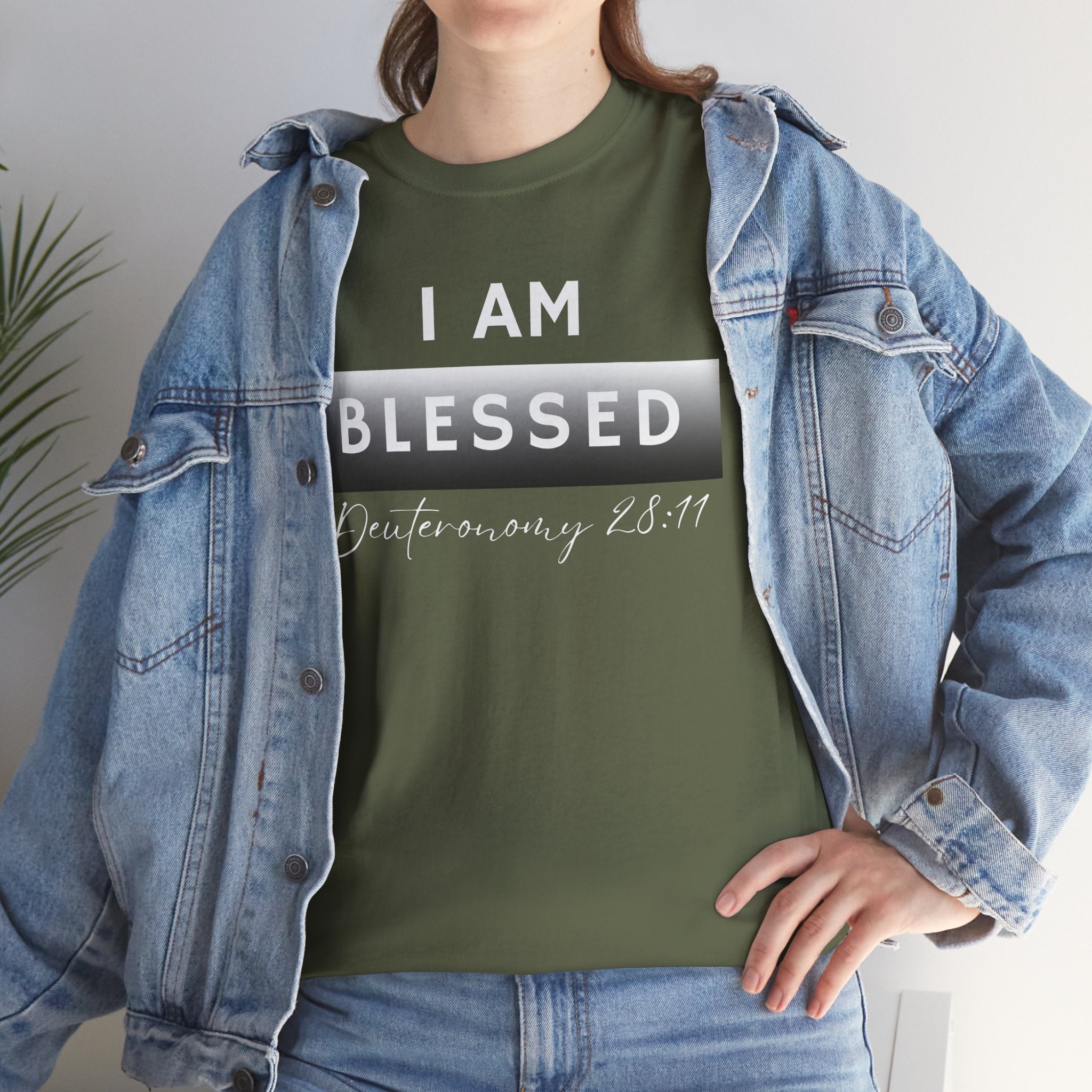 I Am Blessed Christian T-Shirt — Deuteronomy 28:11 Scripture Faith Tee (2)