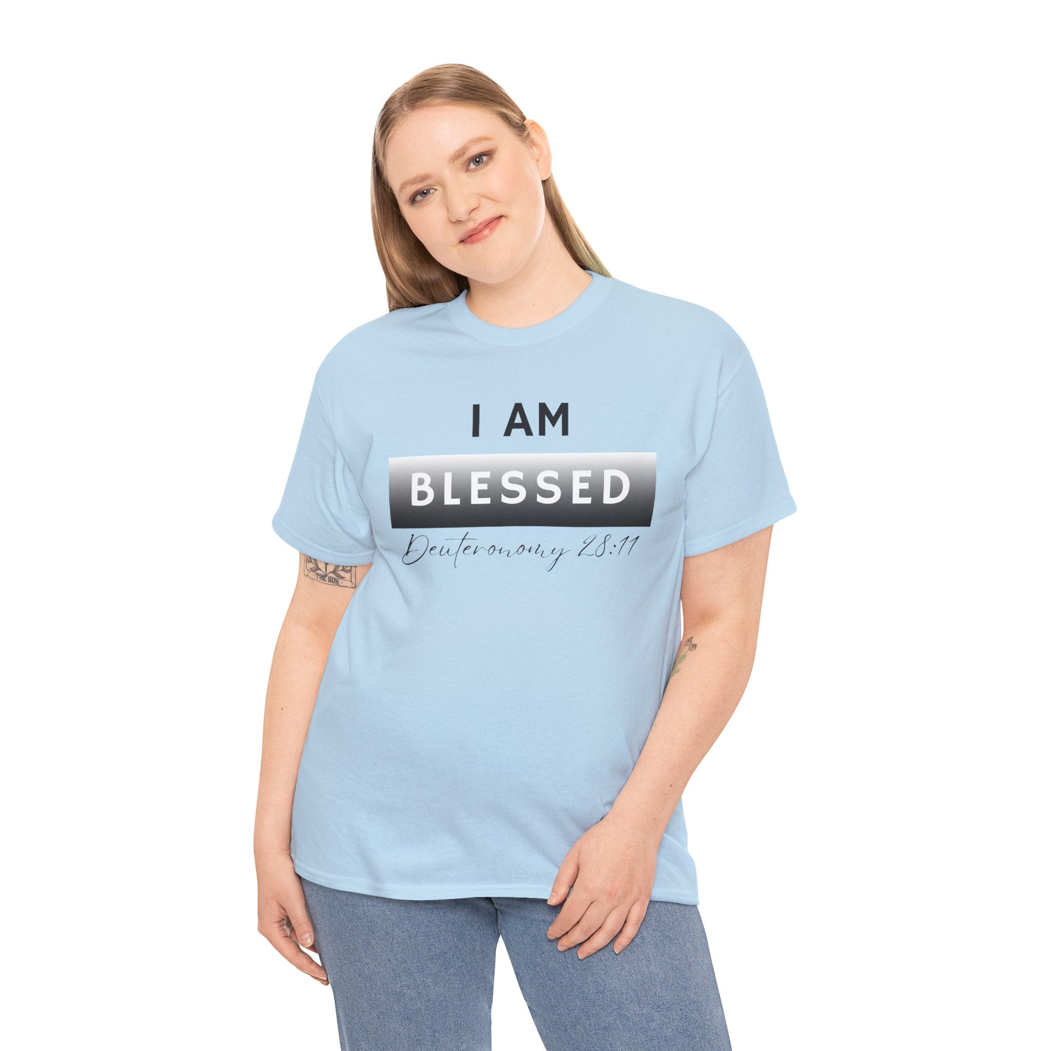 I Am Blessed Christian T-Shirt — Deuteronomy 28:11 Scripture Faith Tee