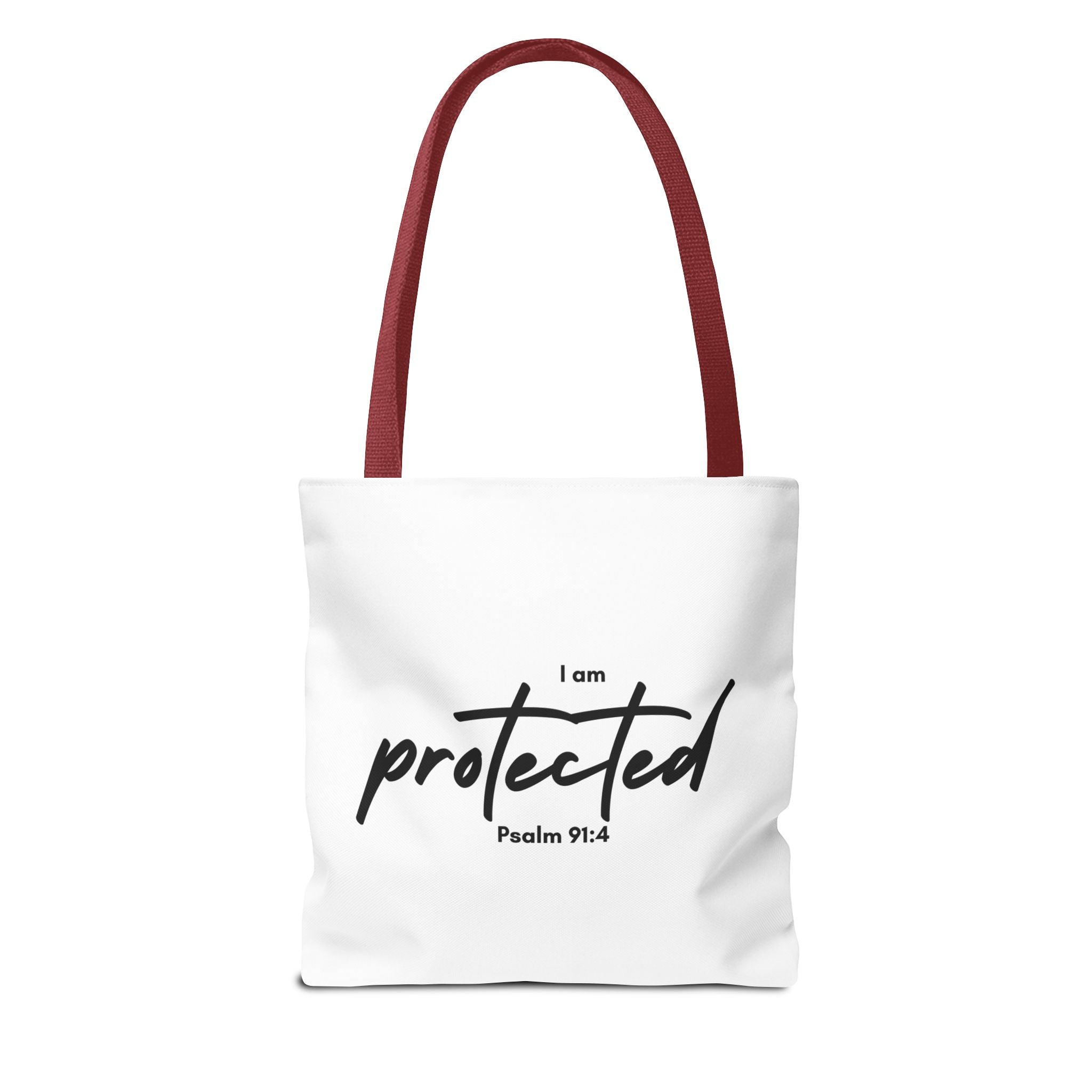 I Am Protected Tote Bag — Psalm 91:4 Christian Scripture Canvas Tote | Faith-Based Carryall