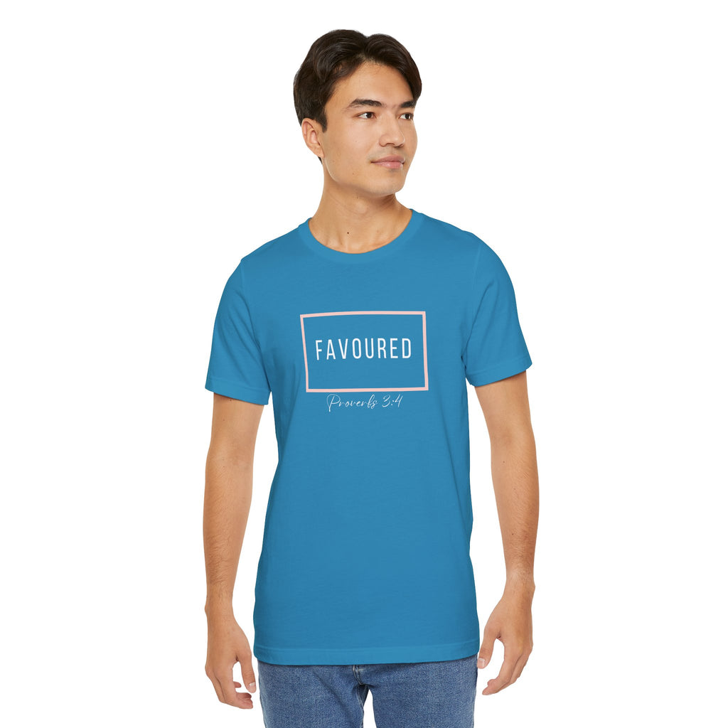 Favoured Christian T-Shirt – Proverbs 3:4 Scripture Tee | Faith-Based Unisex Shirt