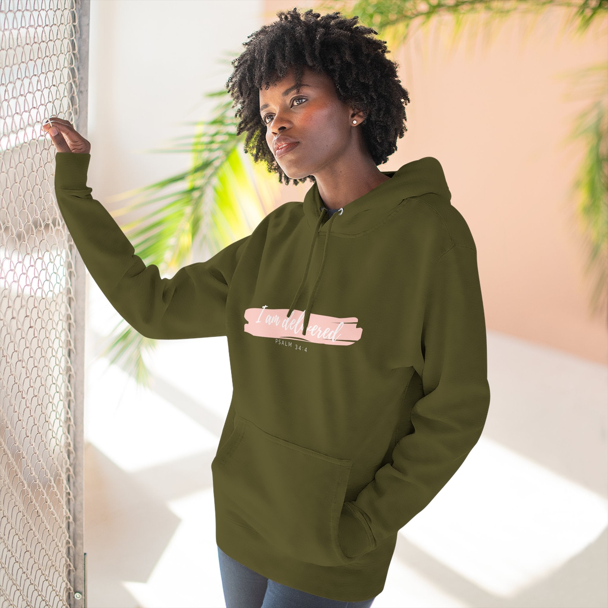 I Am Delivered Christian Hoodie — Psalm 34:4 Faith Hoodie | Inspirational Scripture Pullover | Unisex Christian Apparel
