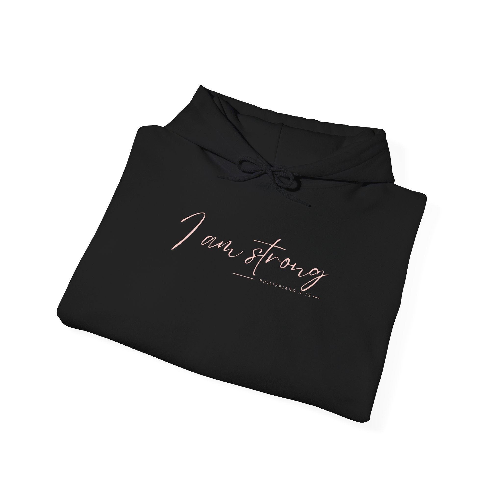 I Am Strong Hoodie – Philippians 4:13 Christian Unisex Faith Sweatshirt
