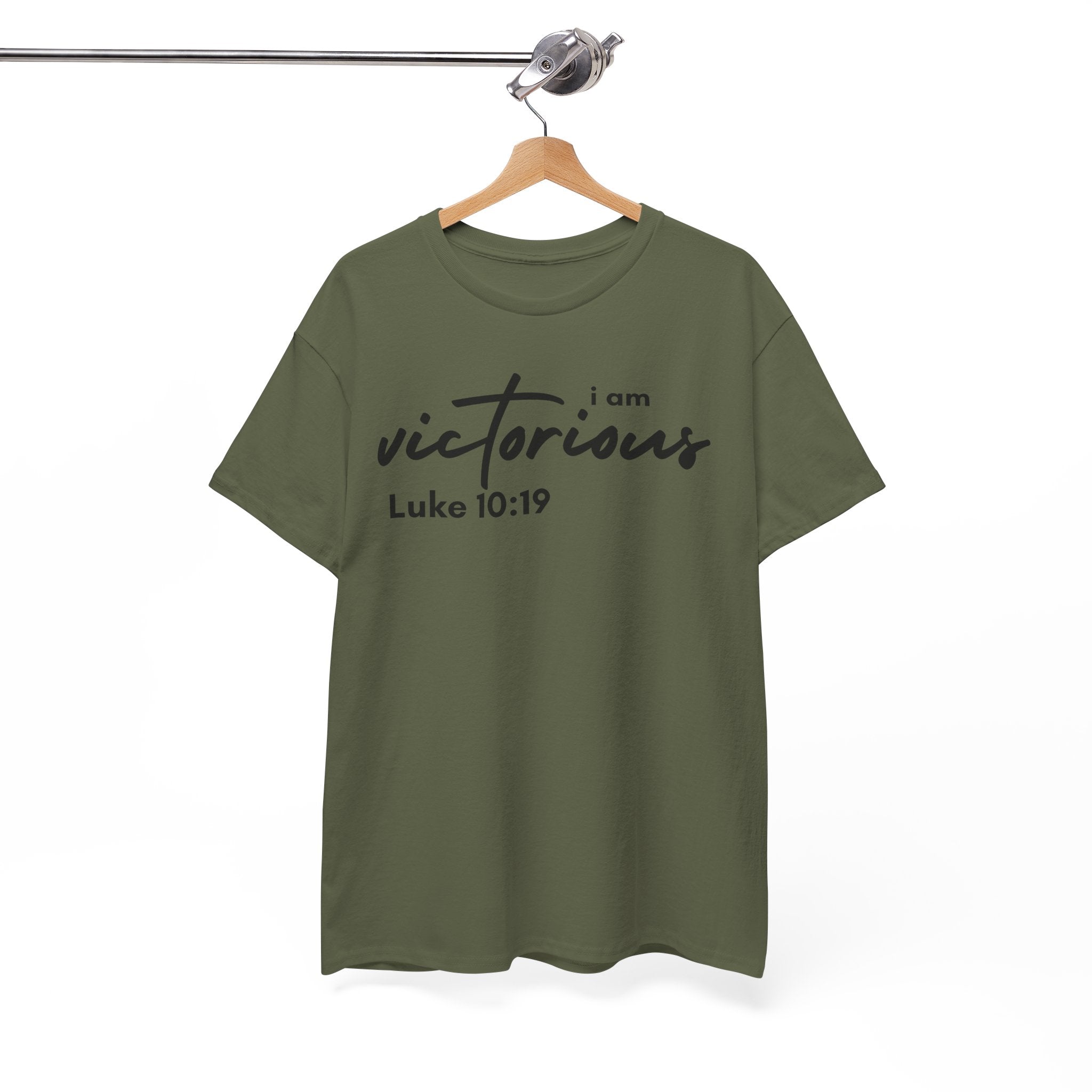 I Am Victorious Christian T-Shirt – Luke 10:19 Scripture Tee | Faith-Based Apparel