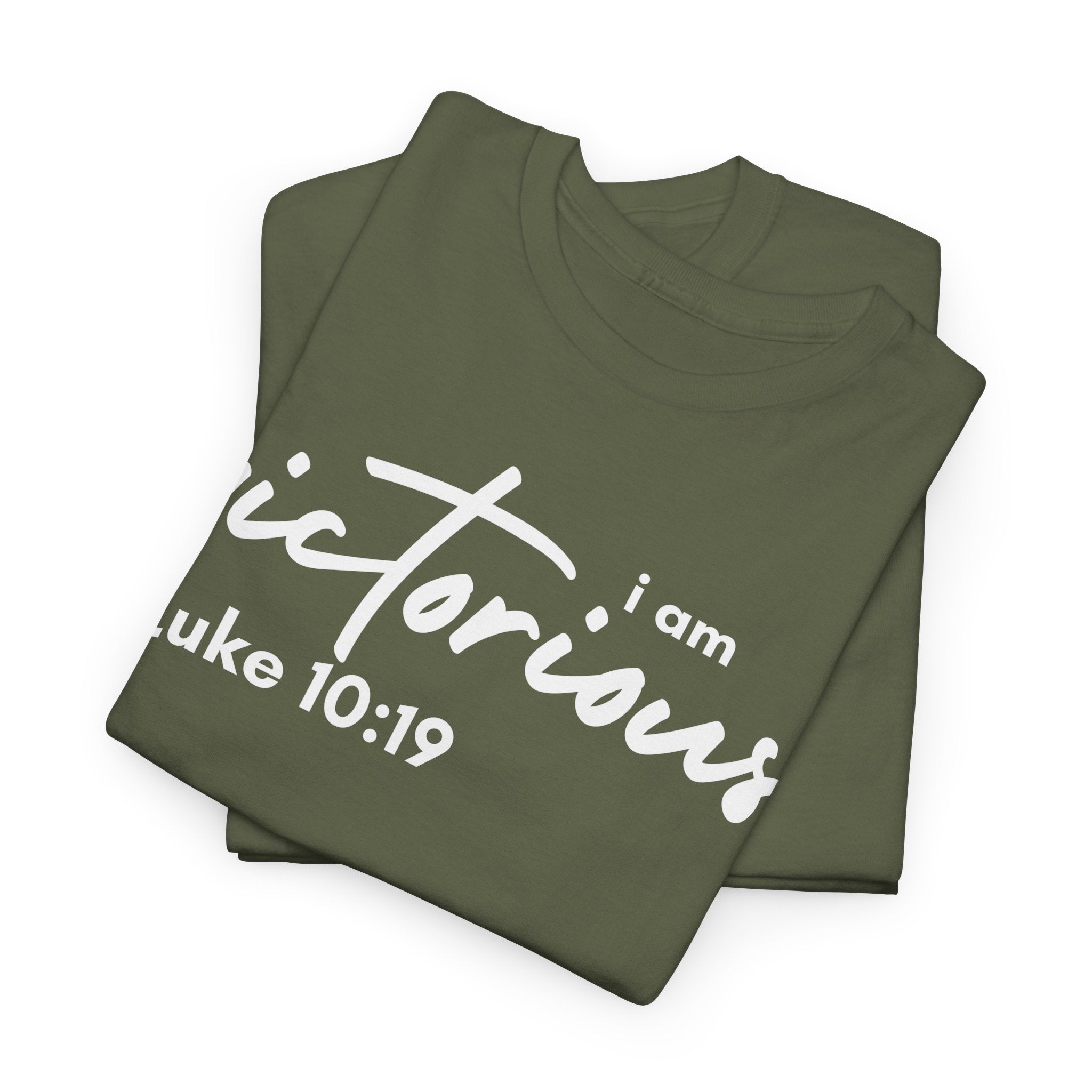 I Am Victorious Christian T-Shirt – Luke 10:19 Scripture Tee | Faith-Based Apparel