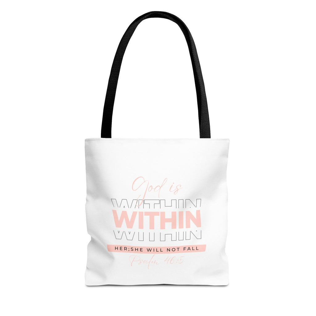 God Is Within Her Tote Bag – Psalm 46:5 Christian Scripture Tote for Women