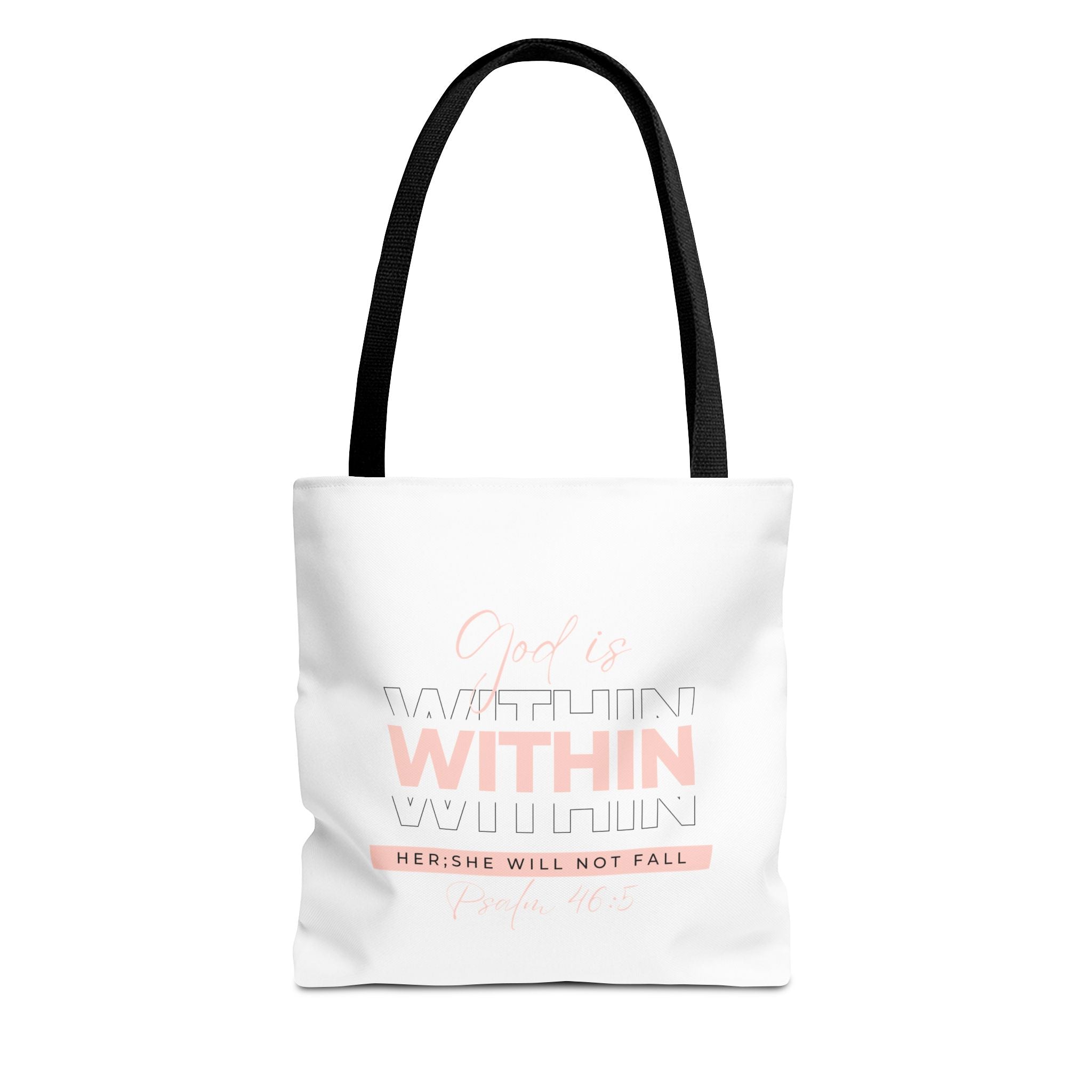 God Is Within Her Tote Bag – Psalm 46:5 Christian Scripture Tote for Women