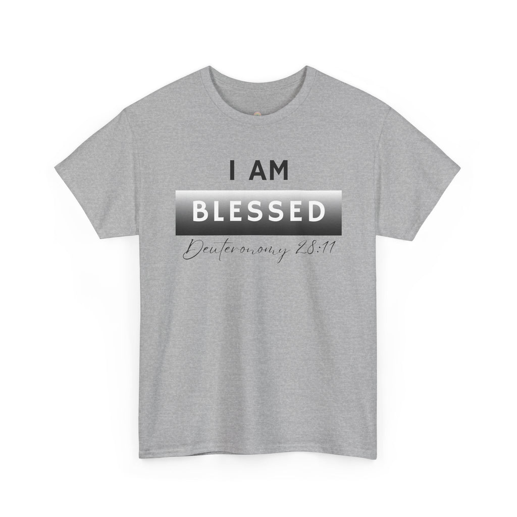 I Am Blessed Christian T-Shirt — Deuteronomy 28:11 Scripture Faith Tee