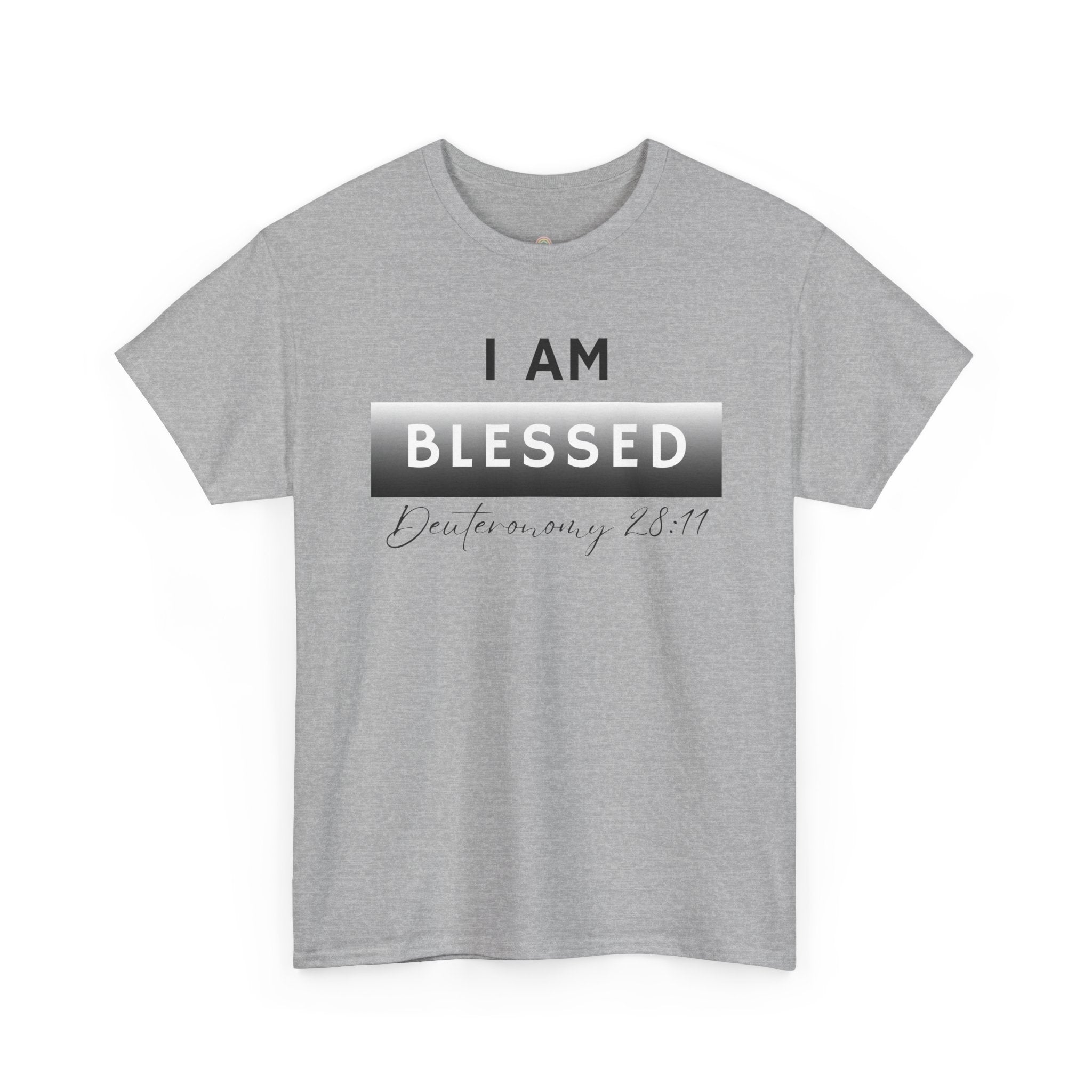 I Am Blessed Christian T-Shirt — Deuteronomy 28:11 Scripture Faith Tee