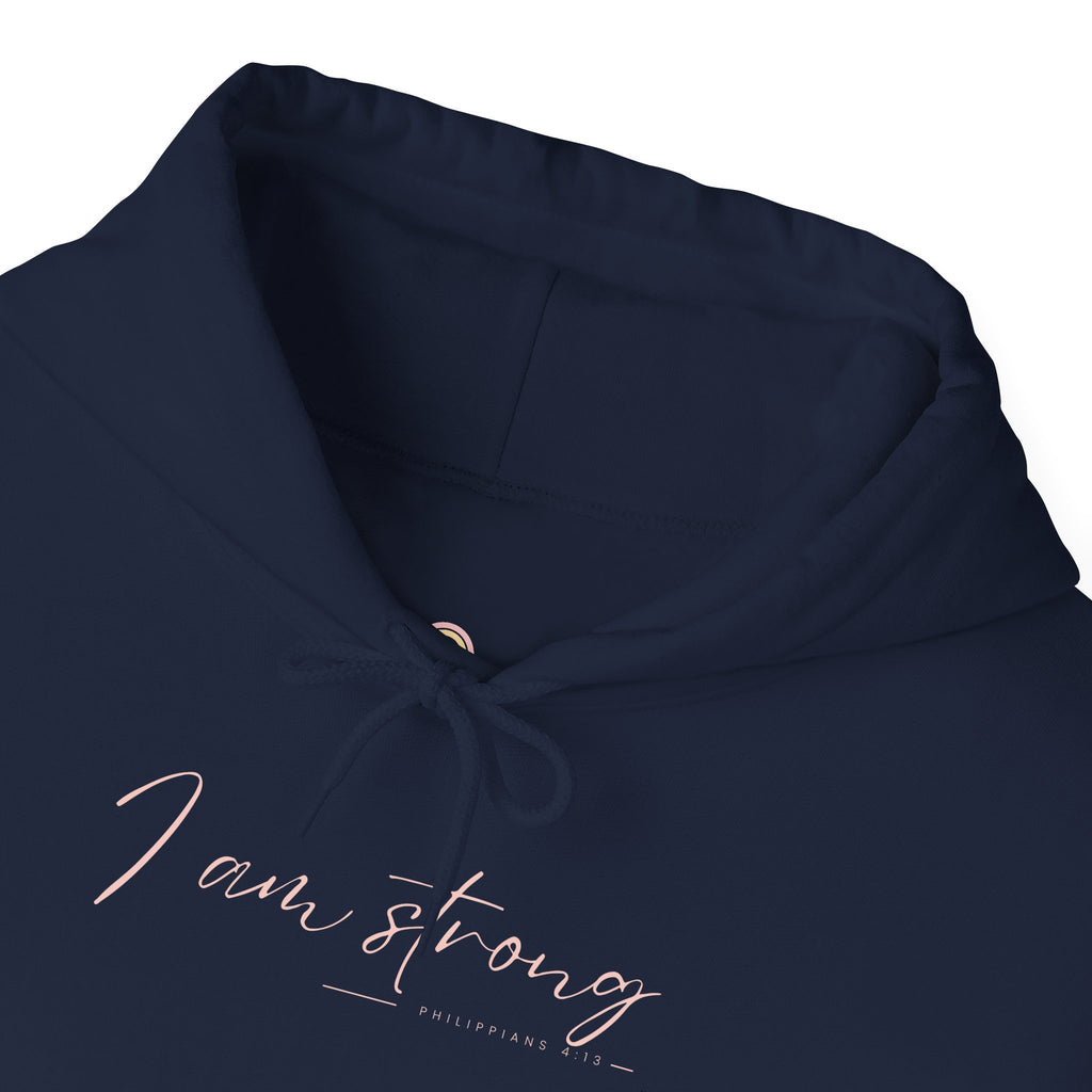 I Am Strong Hoodie – Philippians 4:13 Christian Unisex Faith Sweatshirt