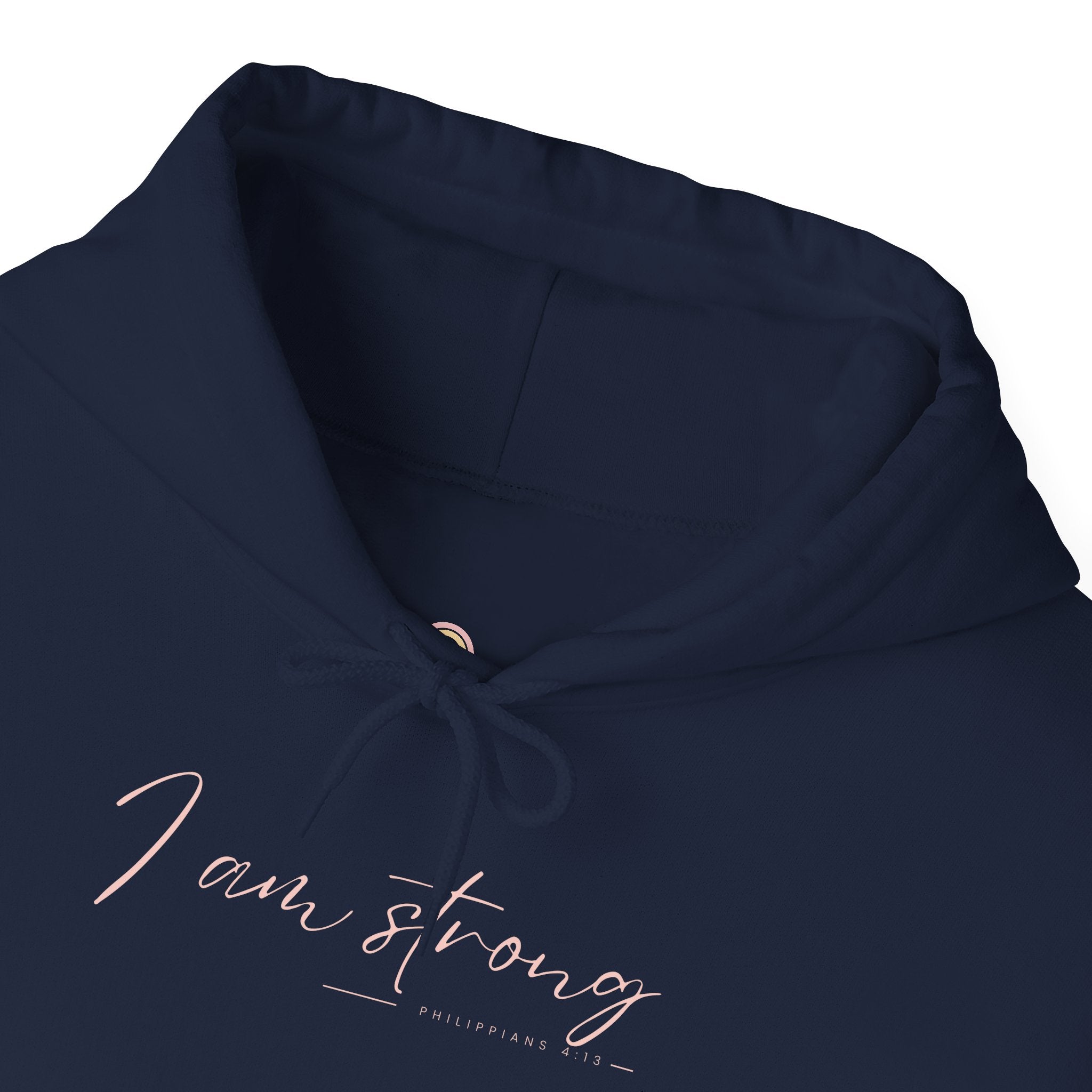 I Am Strong Hoodie – Philippians 4:13 Christian Unisex Faith Sweatshirt