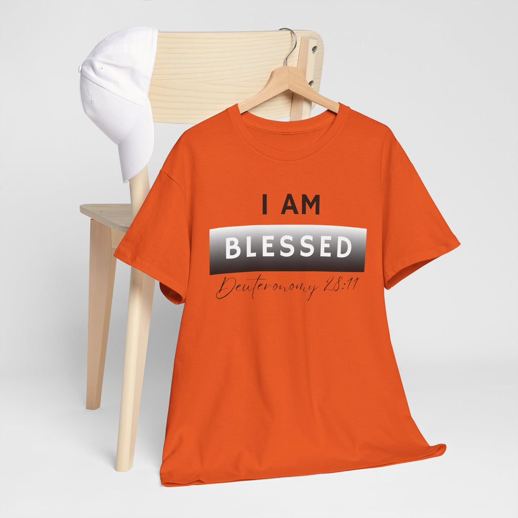 I Am Blessed Christian T-Shirt — Deuteronomy 28:11 Scripture Faith Tee