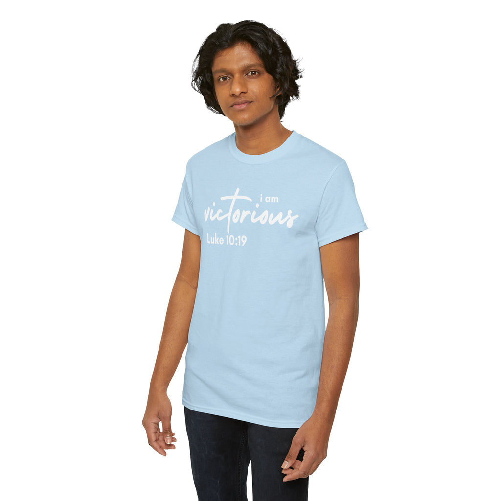I Am Victorious Christian T-Shirt – Luke 10:19 Scripture Tee | Faith-Based Apparel