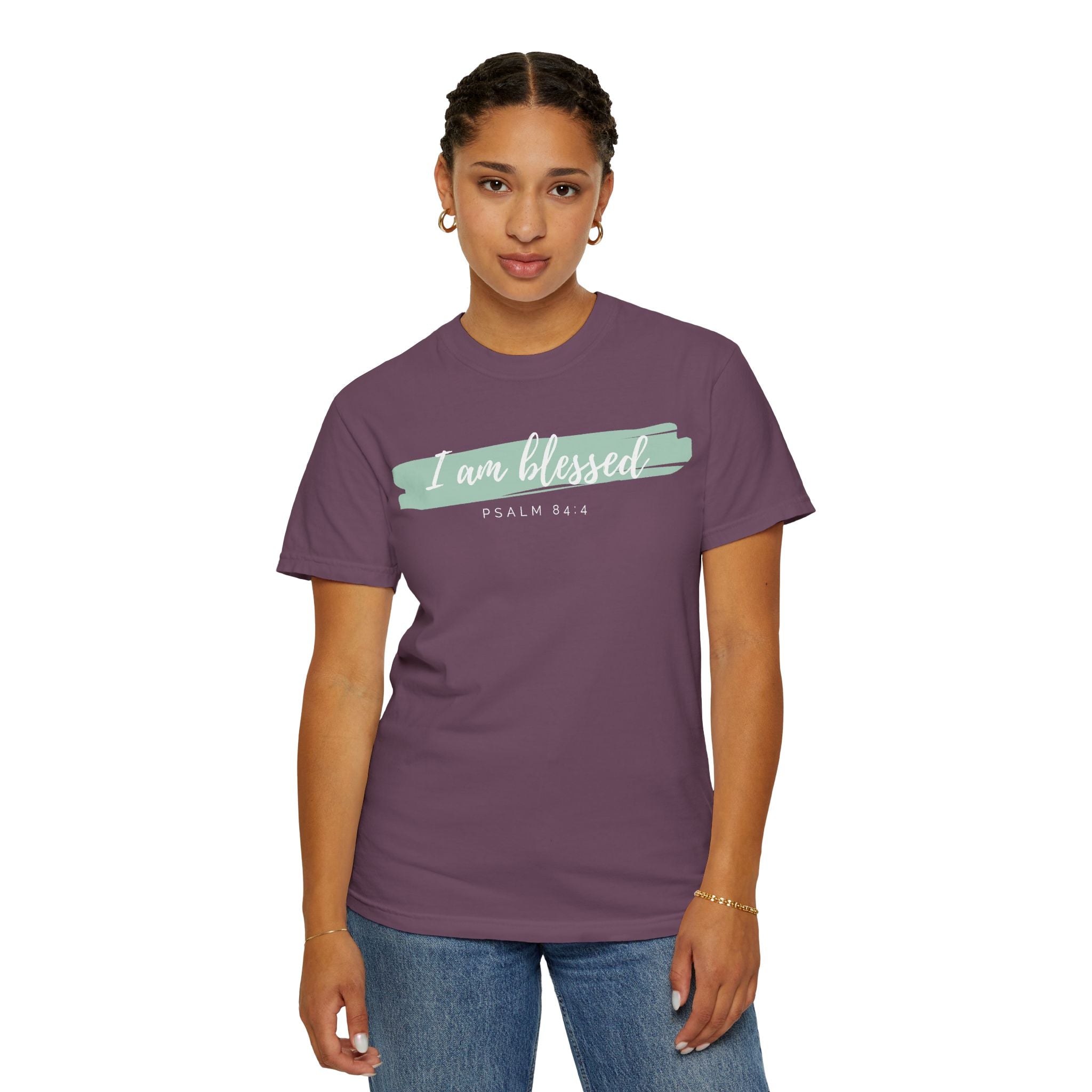 I Am Blessed Christian T-Shirt — Psalm 84:4 Scripture Tee | Garment-Dyed Faith Shirt