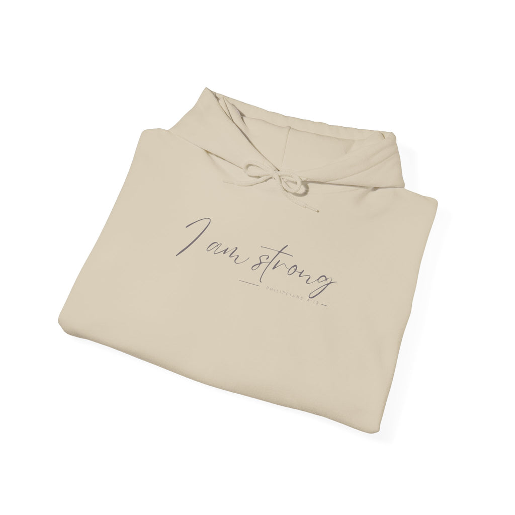 I Am Strong Hoodie – Philippians 4:13 Christian Unisex Faith Sweatshirt