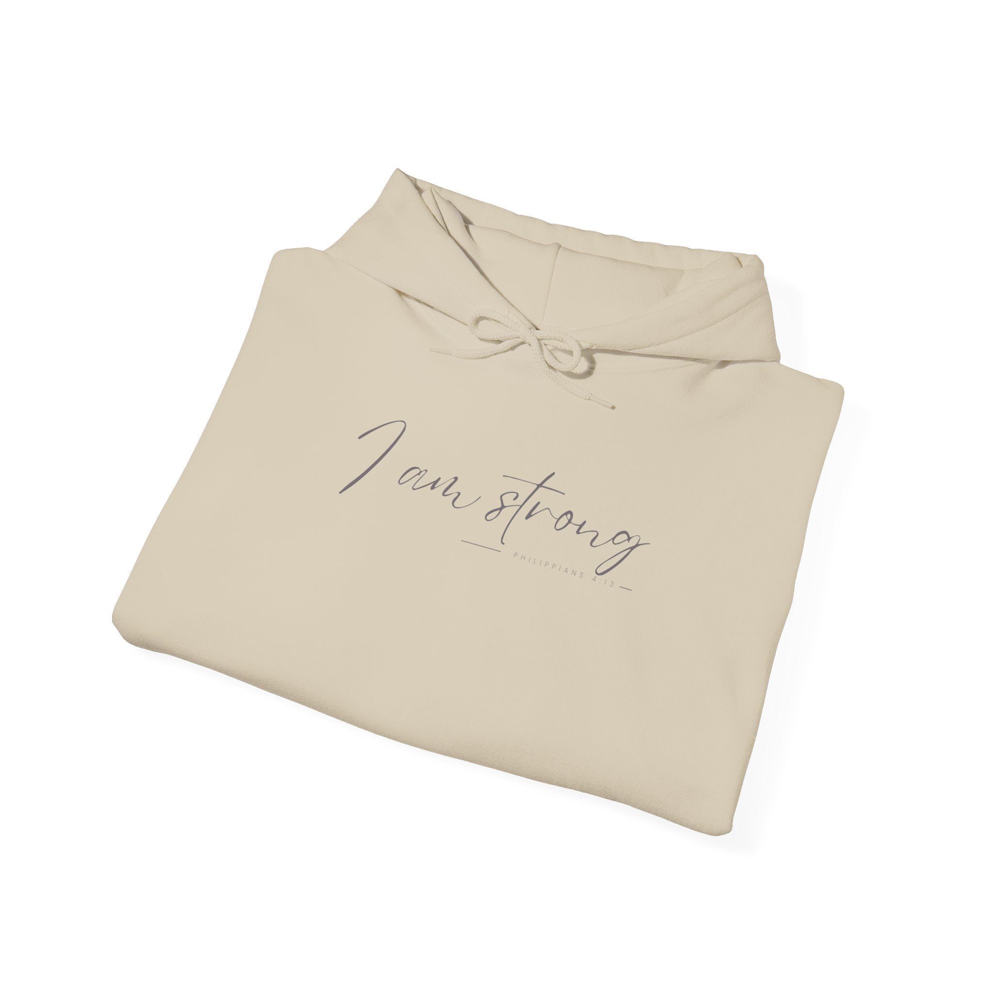 I Am Strong Hoodie – Philippians 4:13 Christian Unisex Faith Sweatshirt