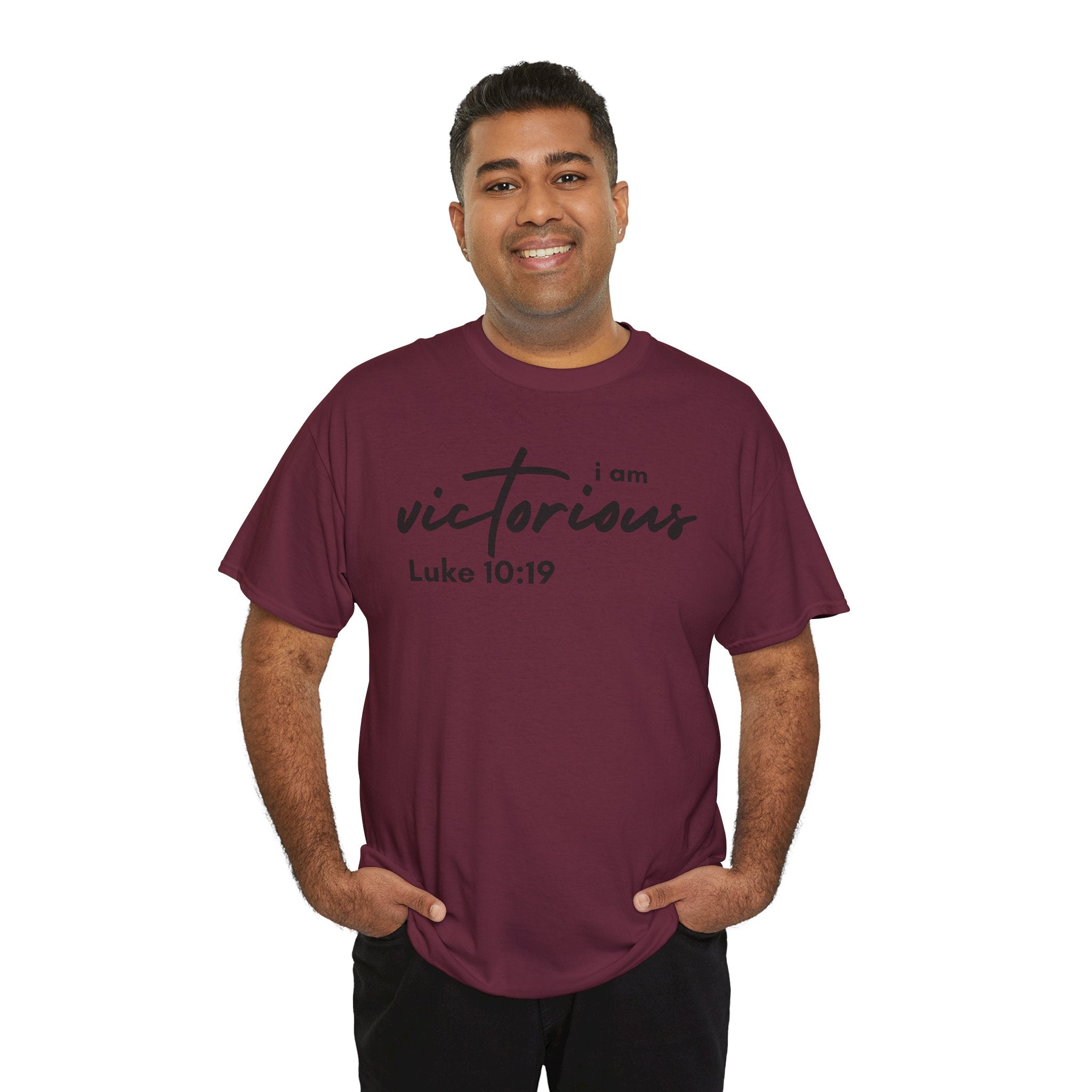 I Am Victorious Christian T-Shirt – Luke 10:19 Scripture Tee | Faith-Based Apparel