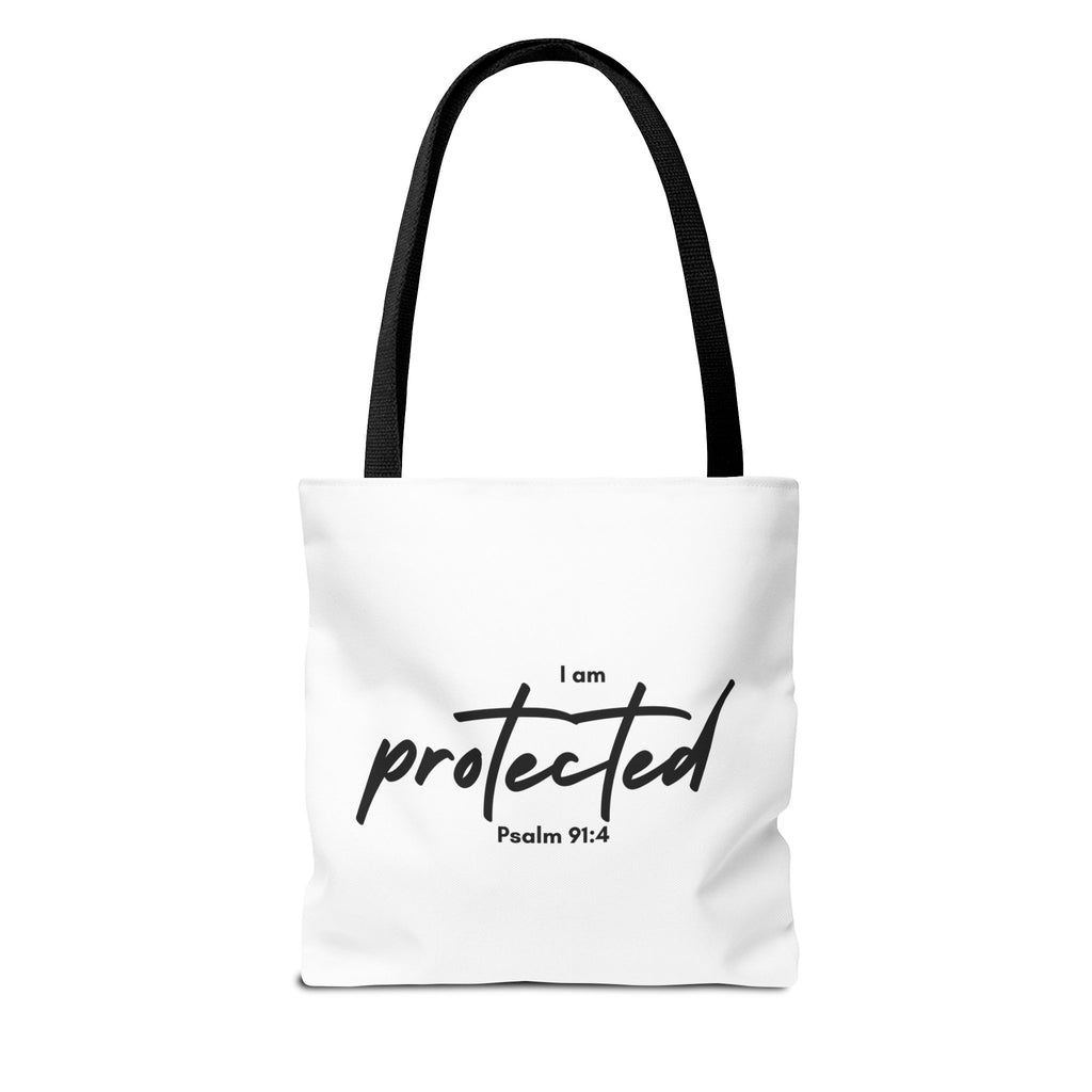 I Am Protected Tote Bag — Psalm 91:4 Christian Scripture Canvas Tote | Faith-Based Carryall