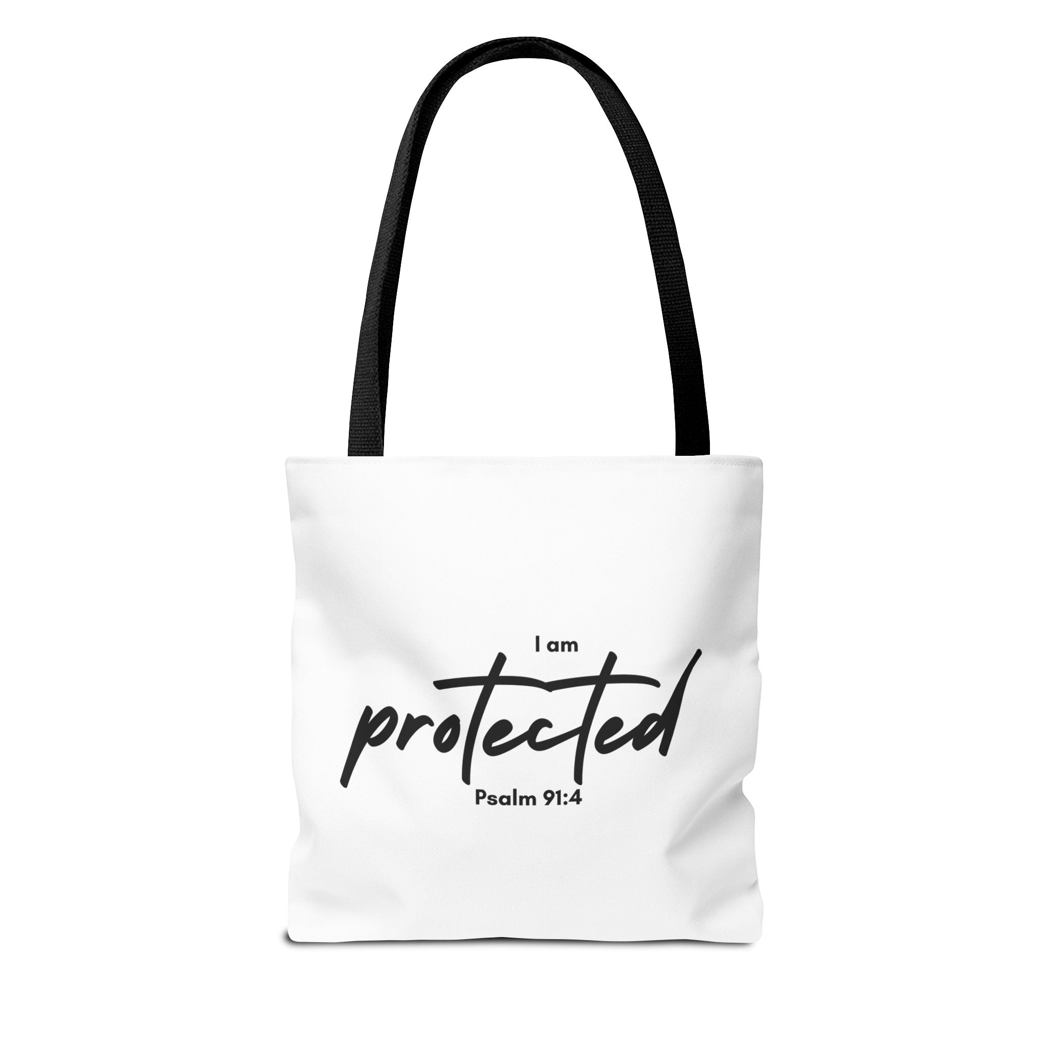 I Am Protected Tote Bag — Psalm 91:4 Christian Scripture Canvas Tote | Faith-Based Carryall