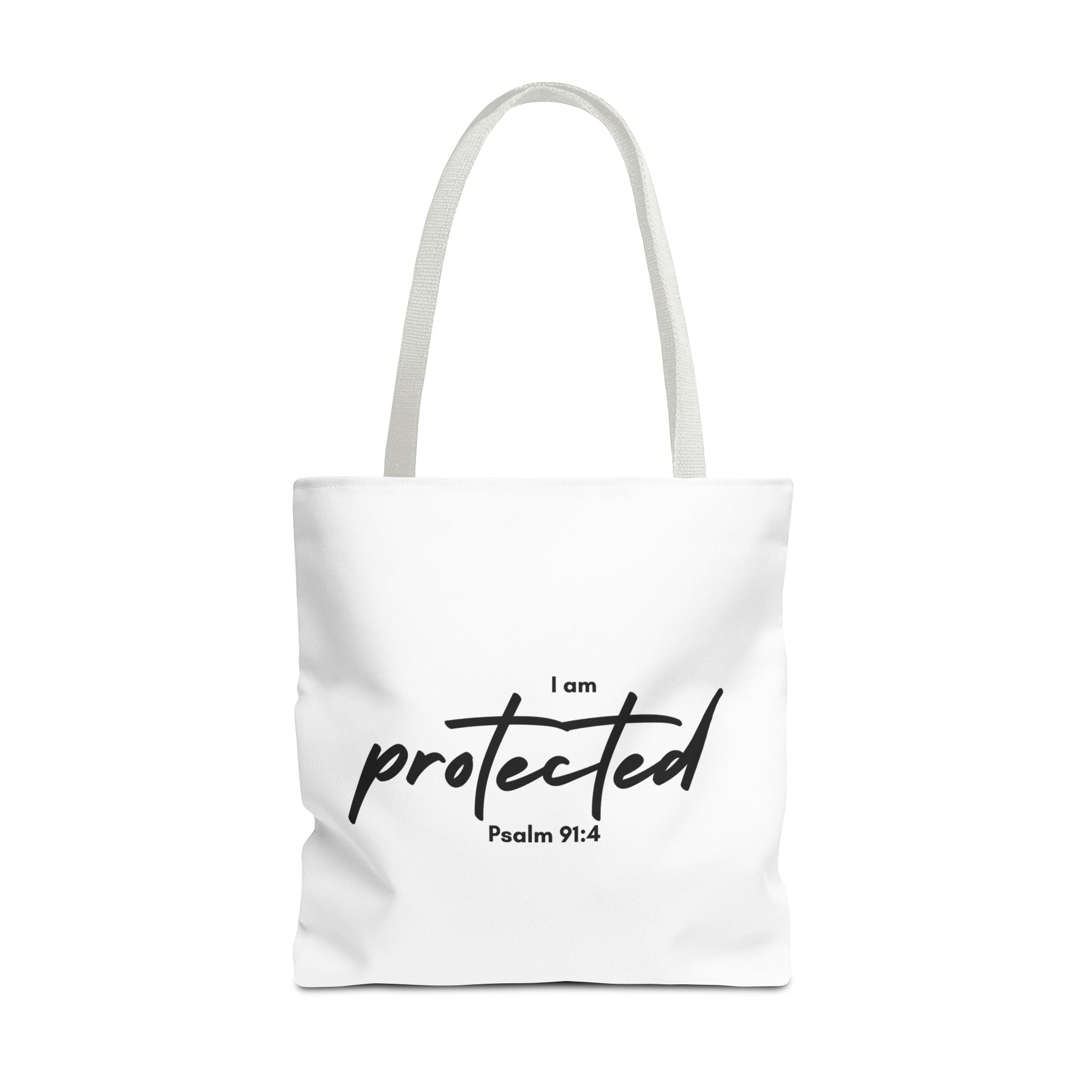 I Am Protected Tote Bag — Psalm 91:4 Christian Scripture Canvas Tote | Faith-Based Carryall