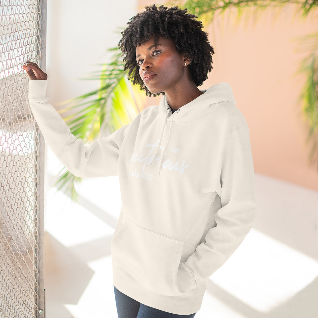 I Am Victorious Hoodie — Luke 10:19 Christian Scripture Fleece Pullover