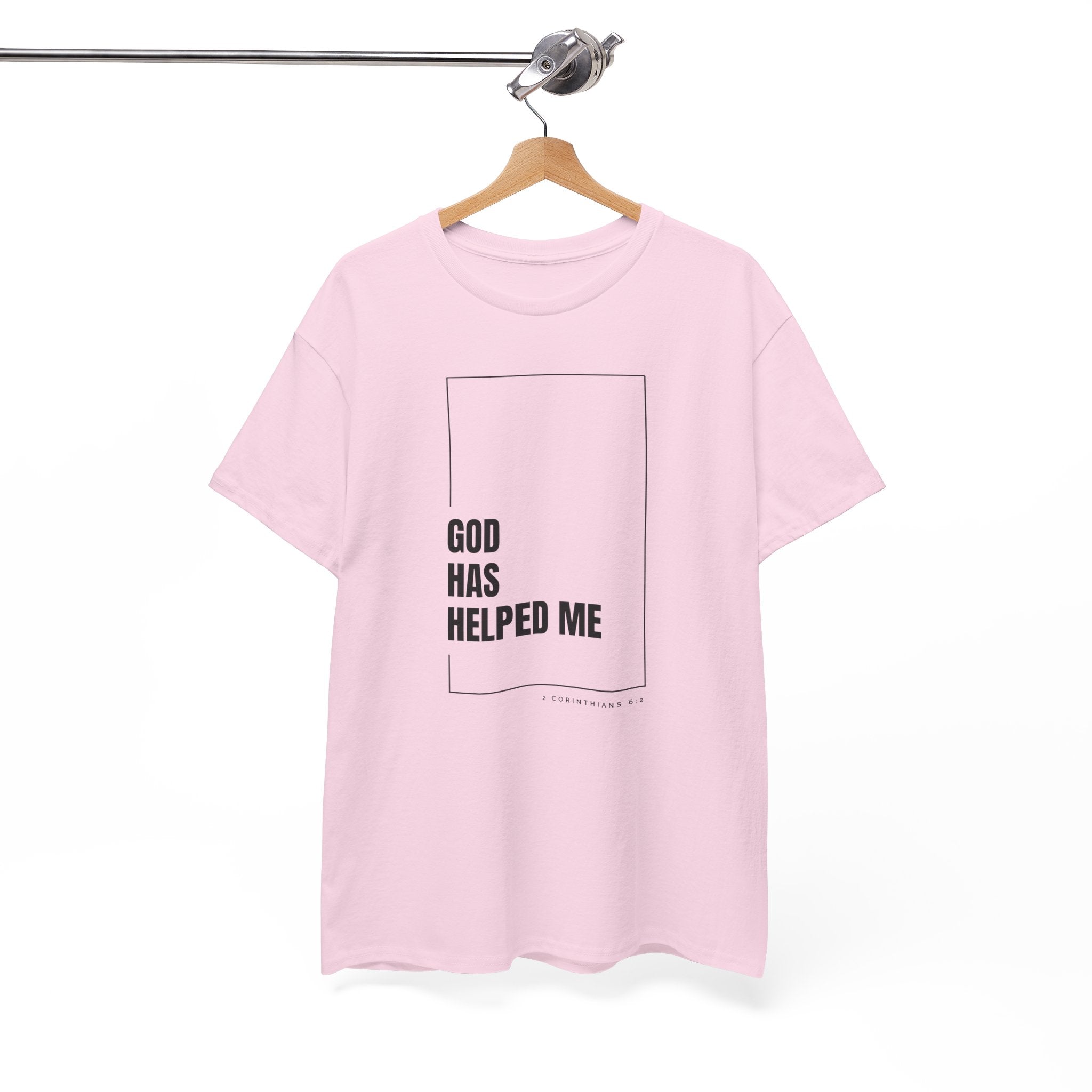 God Has Helped Me Christian T-Shirt – 2 Corinthians 6:2 Faith Tee | Unisex Heavy Cotton Shirt
